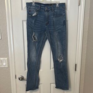 Men's Blue Distressed Jeans